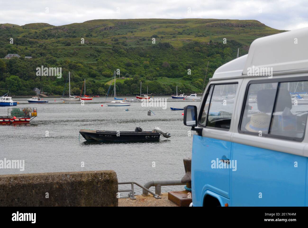 A VW campervan by the coast in Scotland Stock Photo - Alamy