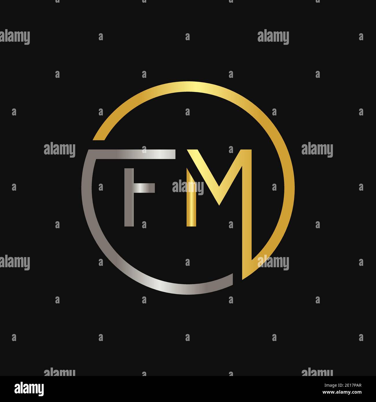 Initial FM Letter Logo Creative Typography Vector Template. Creative Circle Letter FM Logo Vector Stock Vector