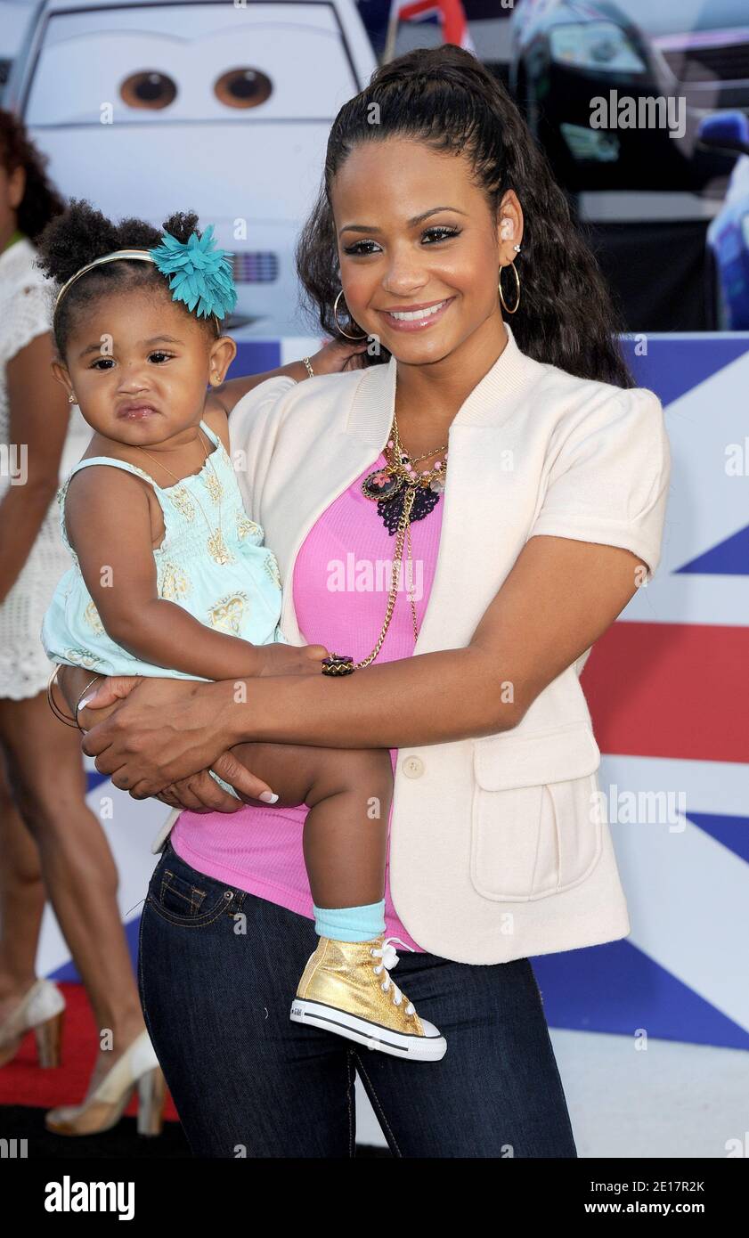 Christina Milian and her daughter attend the Pixars Studios 'Cars 2