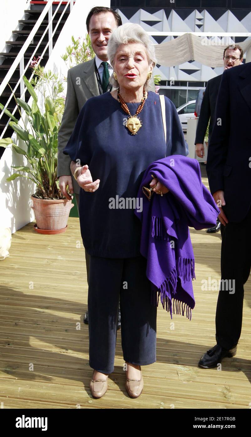 Baroness Philippine de Rothschild, the owner of the French winery Chateau  Mouton Rothschild, visits the Chateau Mouton Rothschild stand and tastes  wine during the international wine fair Vinexpo, in Bordeaux, southwestern  France,