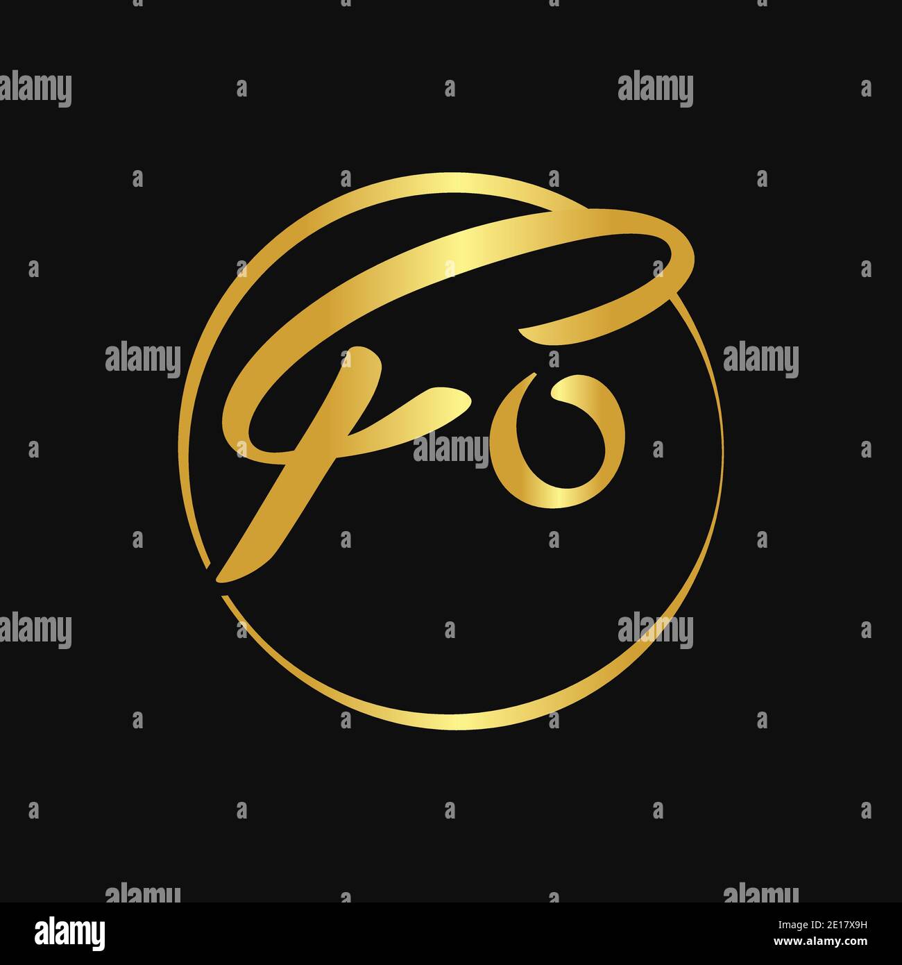 Initial FO Script Letter Type Logo Design With Modern Typography Vector ...