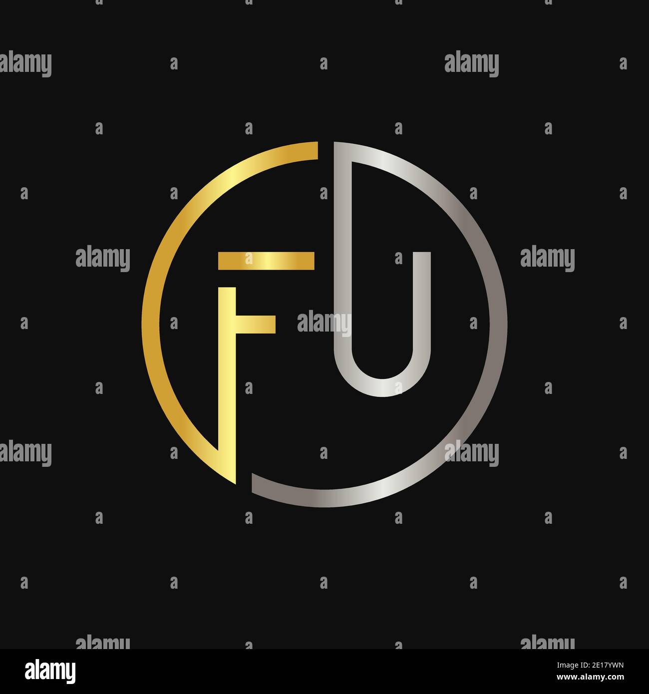 Initial FU Letter Logo Creative Typography Vector Template. Creative ...