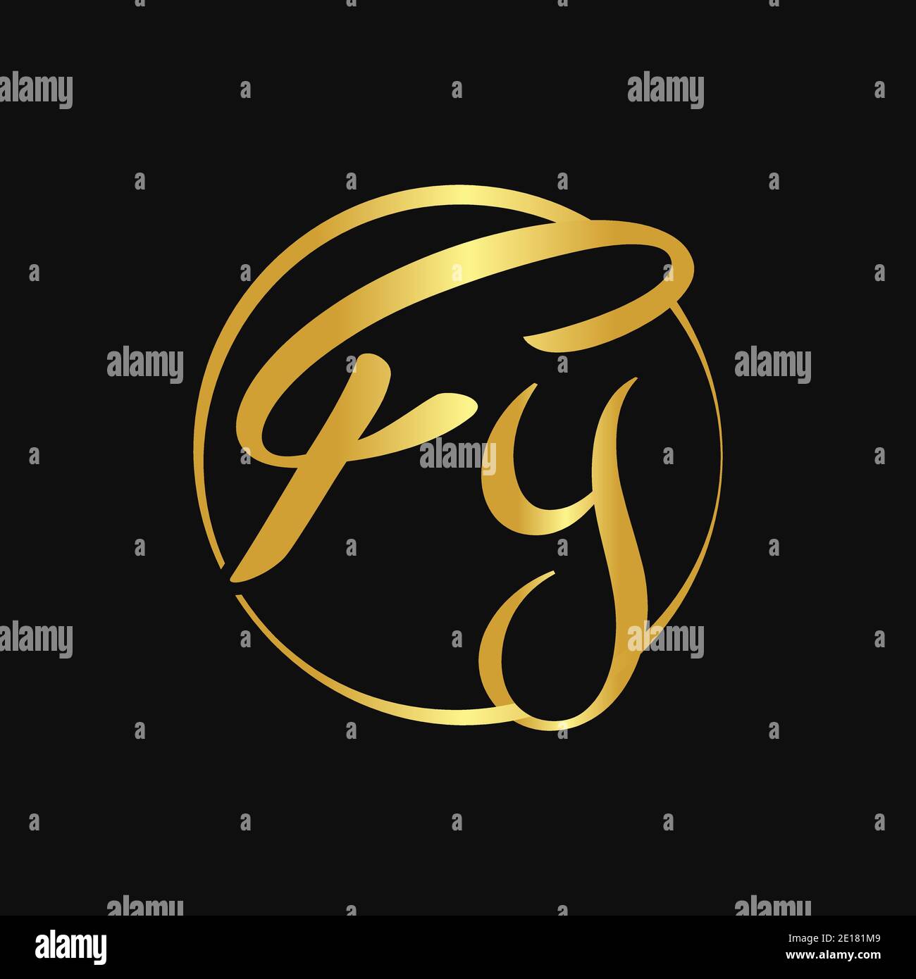 Initial FY Script Letter Type Logo Design With Modern Typography Vector ...
