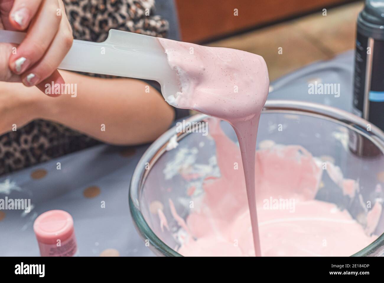 Kids activity of making slime as a science experiment for children to ...