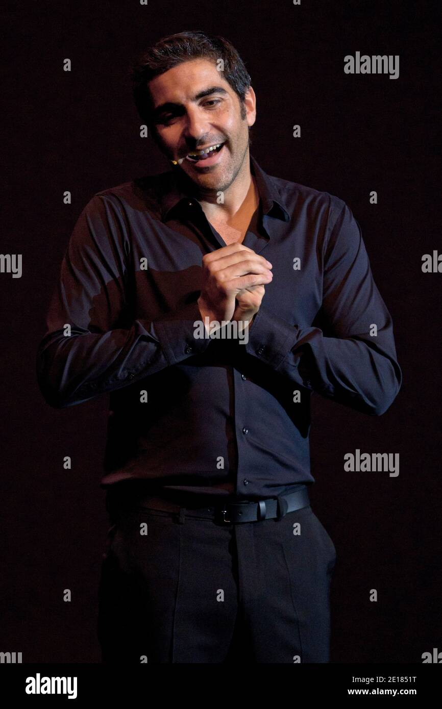 French humorist Ary Abittan performs at the Theatre Croisette in Cannes, southern France on June 06, 2011. Photo by Syspeo.R/ABACAPRESS.COM Stock Photo