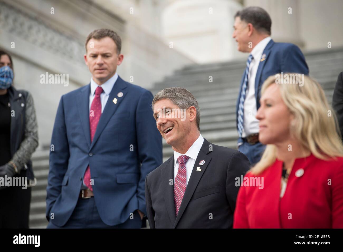 United States Representative Scott Franklin (Republican of Florida) joins other freshmen GOP members of Congress for a group photograph on the East Front Steps of the U.S. Capitol in Washington, DC, Monday January 4, 2021. Credit: Rod Lamkey/CNP /MediaPunch Stock Photo