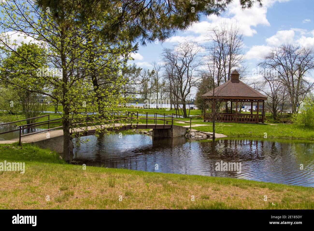 Van Cleve Park on the shore of Lake Michigan in the Upper Peninsula town of Gladstone, Michigan. Stock Photo