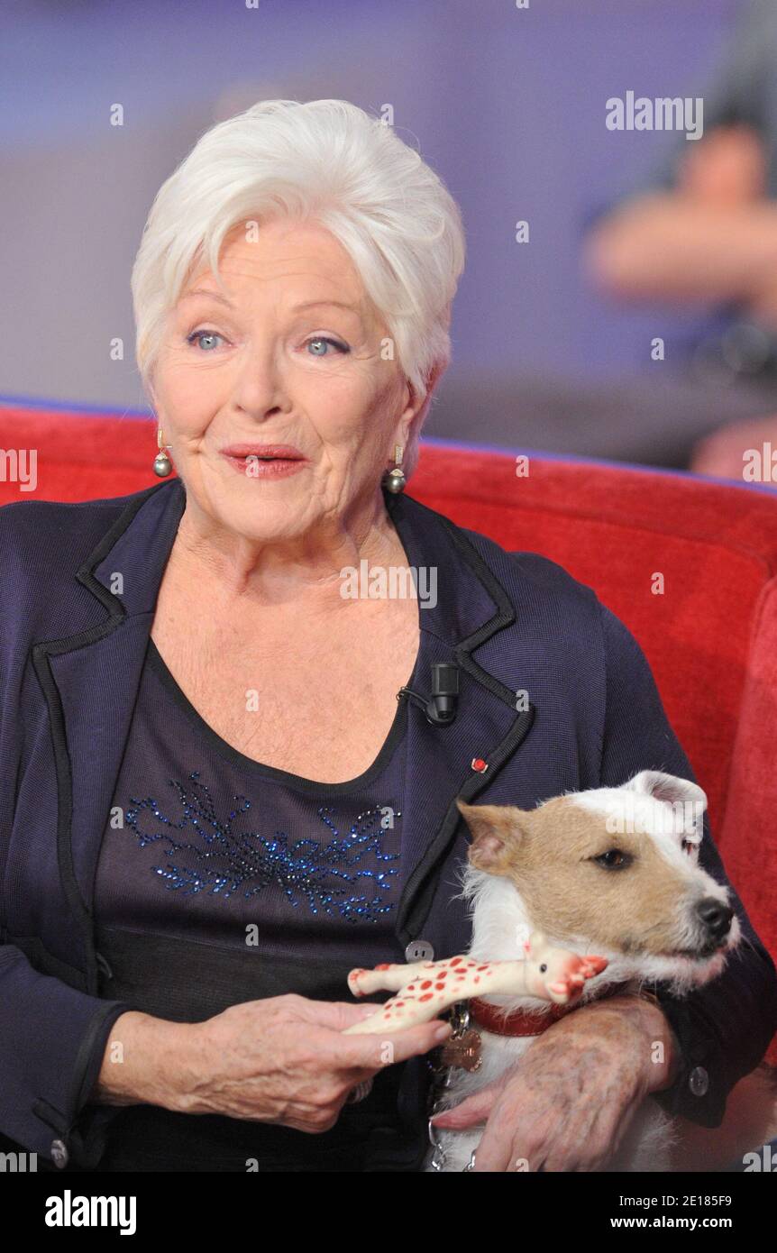 Line Renaud at the taping of Vivement Dimanche on April 6, 2011 in ...