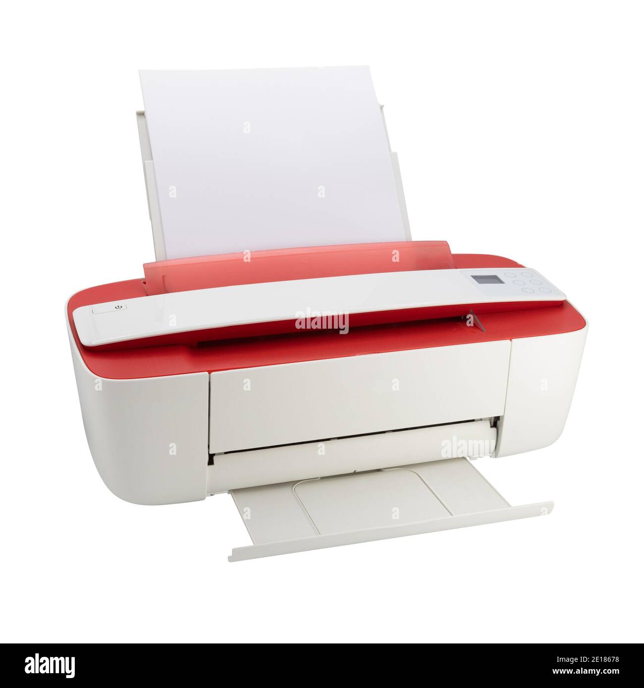 Inkjet printer isolated on white background. Full depth of field with clipping path. Stock Photo