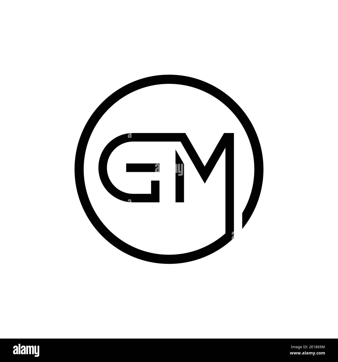 Initial Circle GM Letter Logo Creative Typography Vector Template