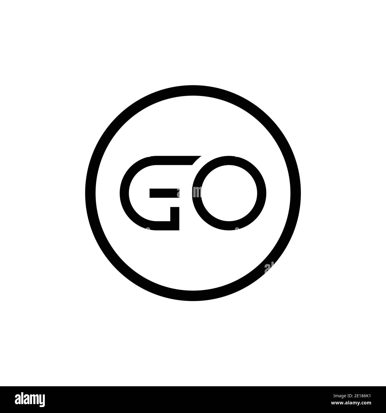 Initial Circle GO Letter Logo Creative Typography Vector Template ...