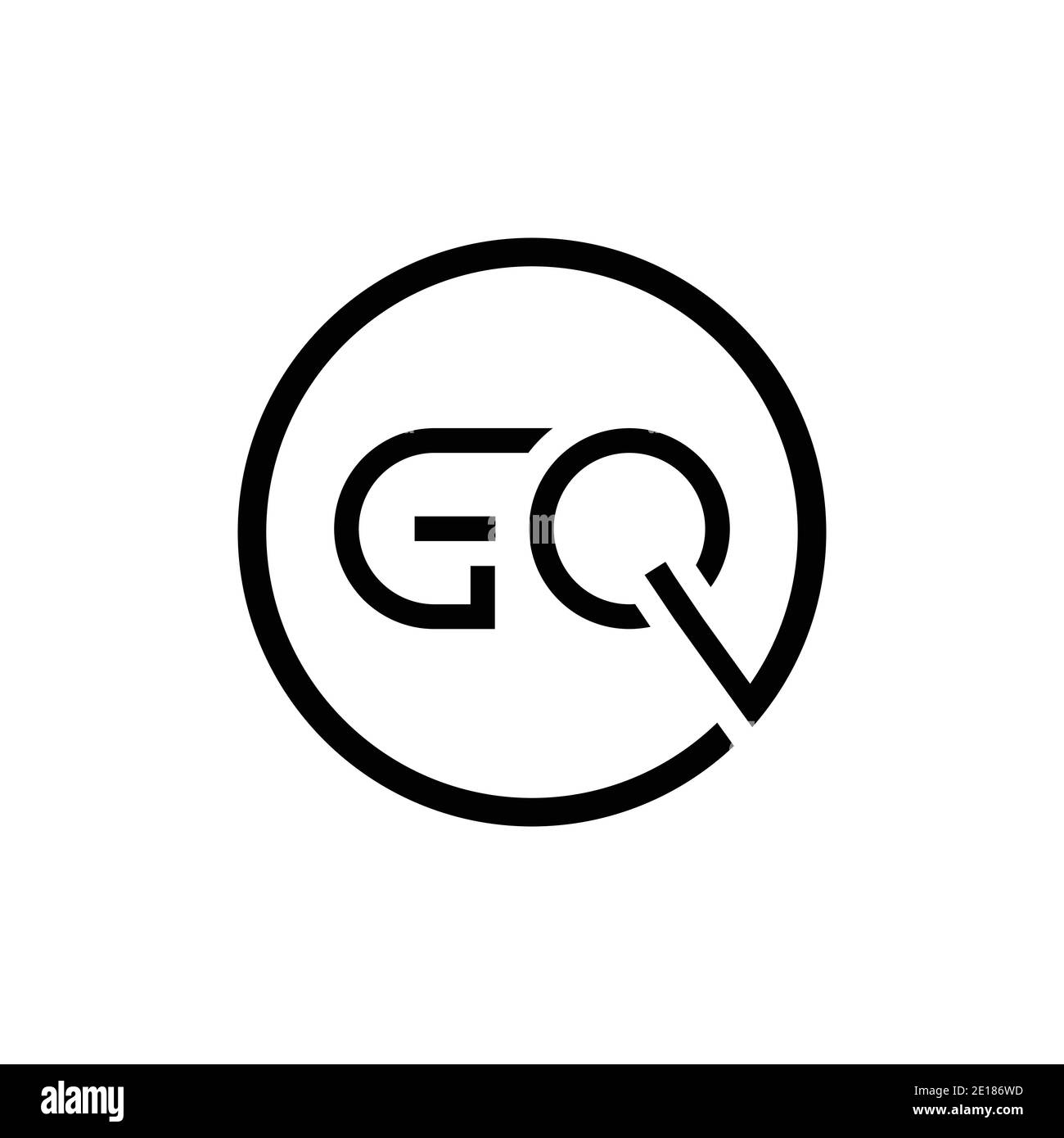 Initial Circle GQ Letter Logo Creative Typography Vector Template