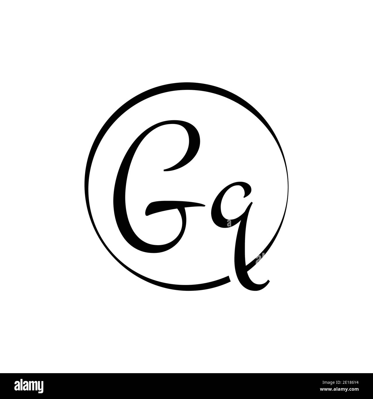 Initial GQ Script Letter Logo Creative Typography Vector Template