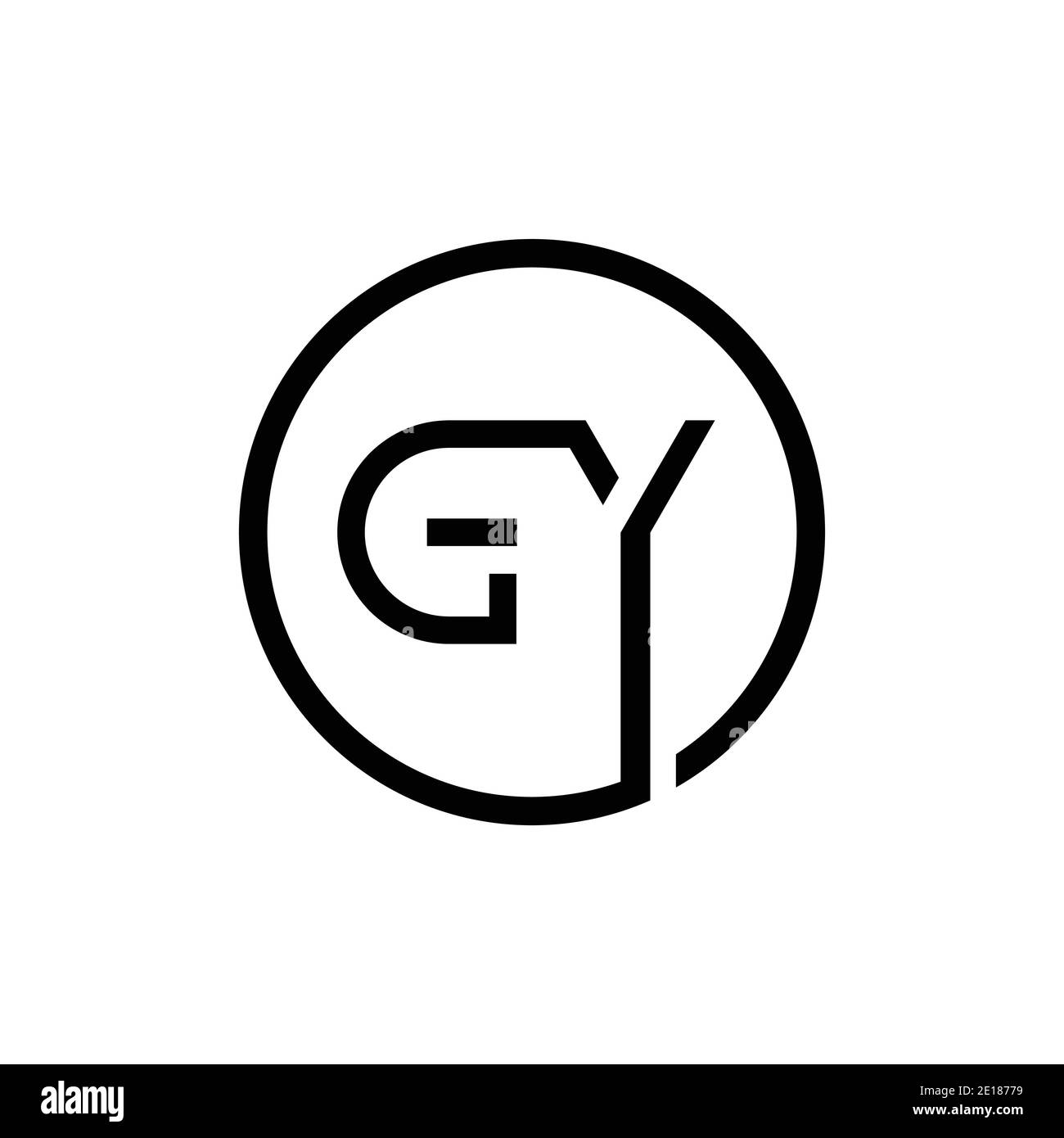 Initial Circle GY Letter Logo Creative Typography Vector Template ...