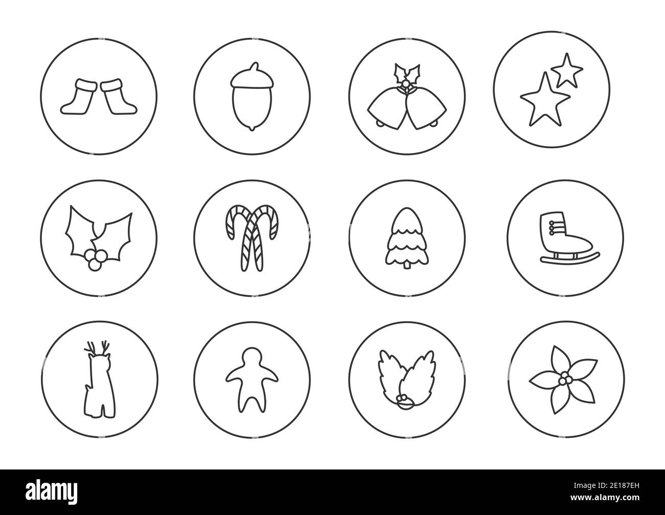 christmas-black-line-icons-set-contour-symbols-of-winter-holidays-sock-star-christmas-tree-bells-button-xmas-logo-web-signs-pictograms-package-templates-isolated-on-white-vector-illustration-stock-vector-image