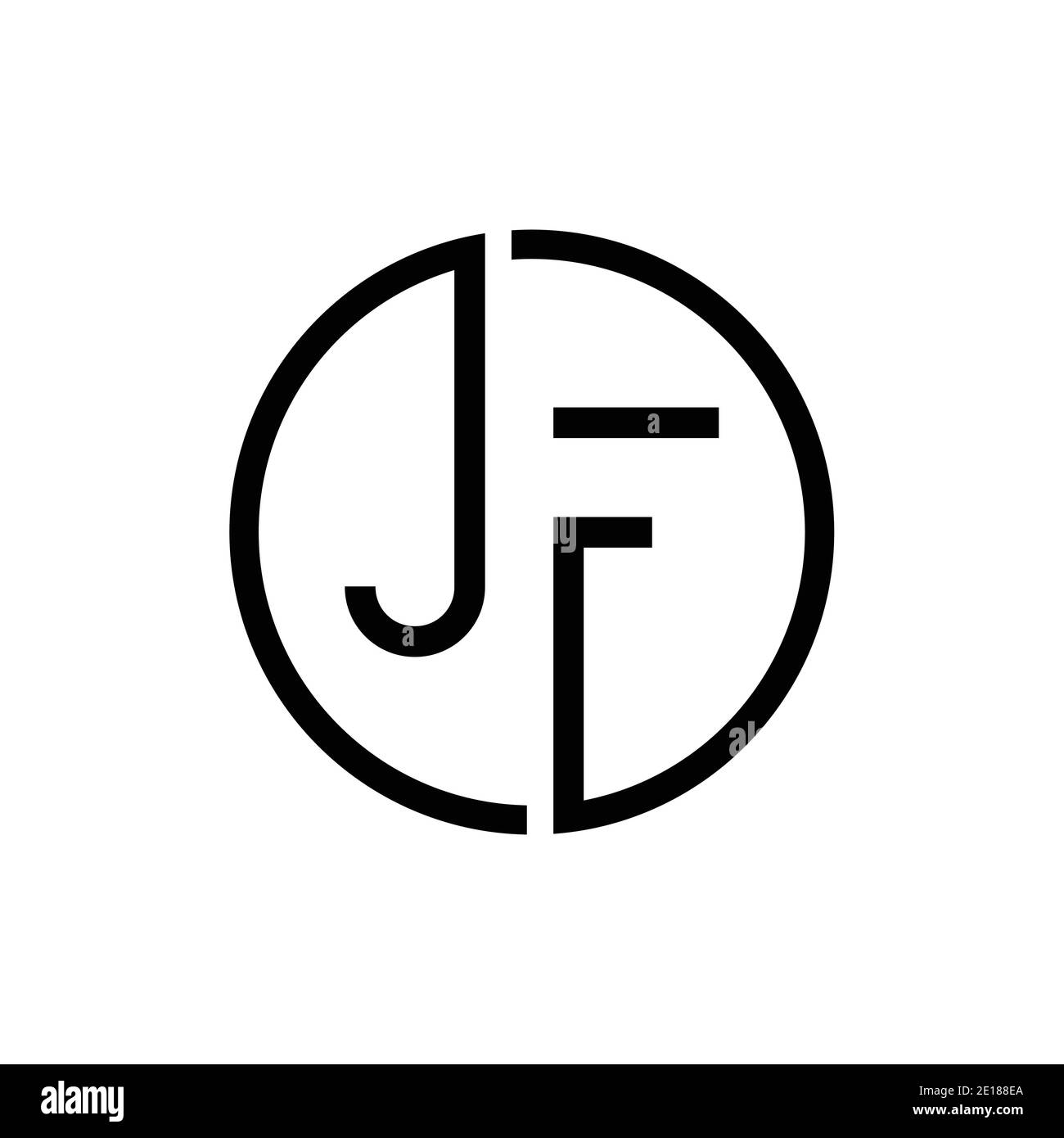 Creative letter JF Logo Design Vector Template. Initial Circle Letter JF Logo Design Stock Vector