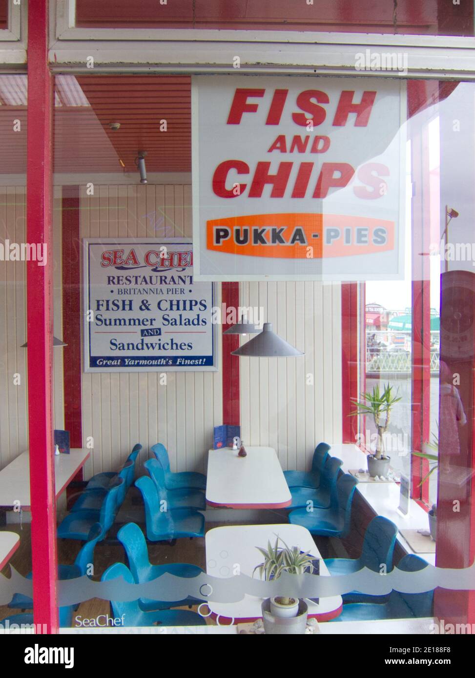 Fish and Chips at a seaside cafe in the UK Stock Photo Alamy