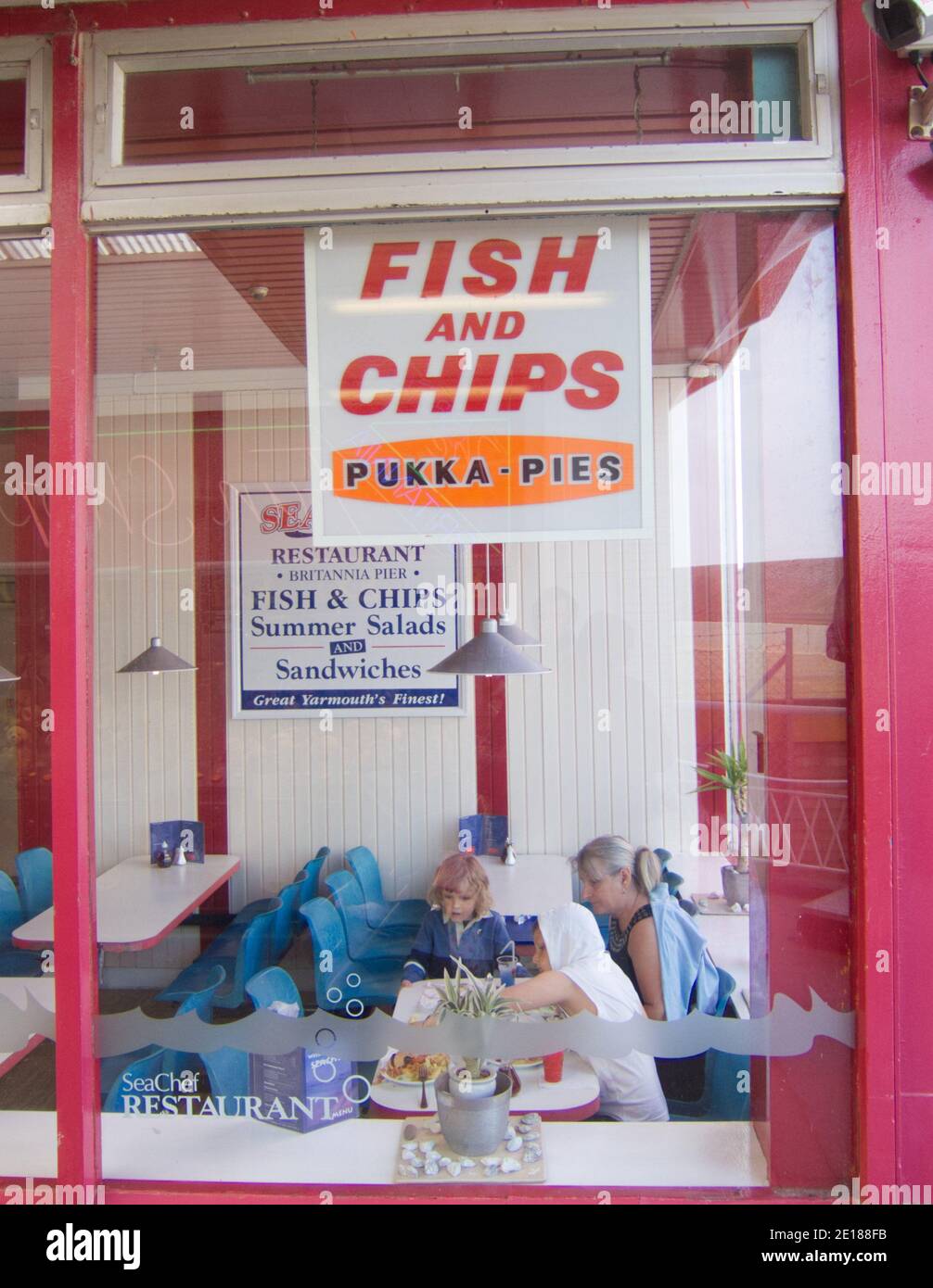 Fish and Chips at a seaside cafe in the UK Stock Photo Alamy