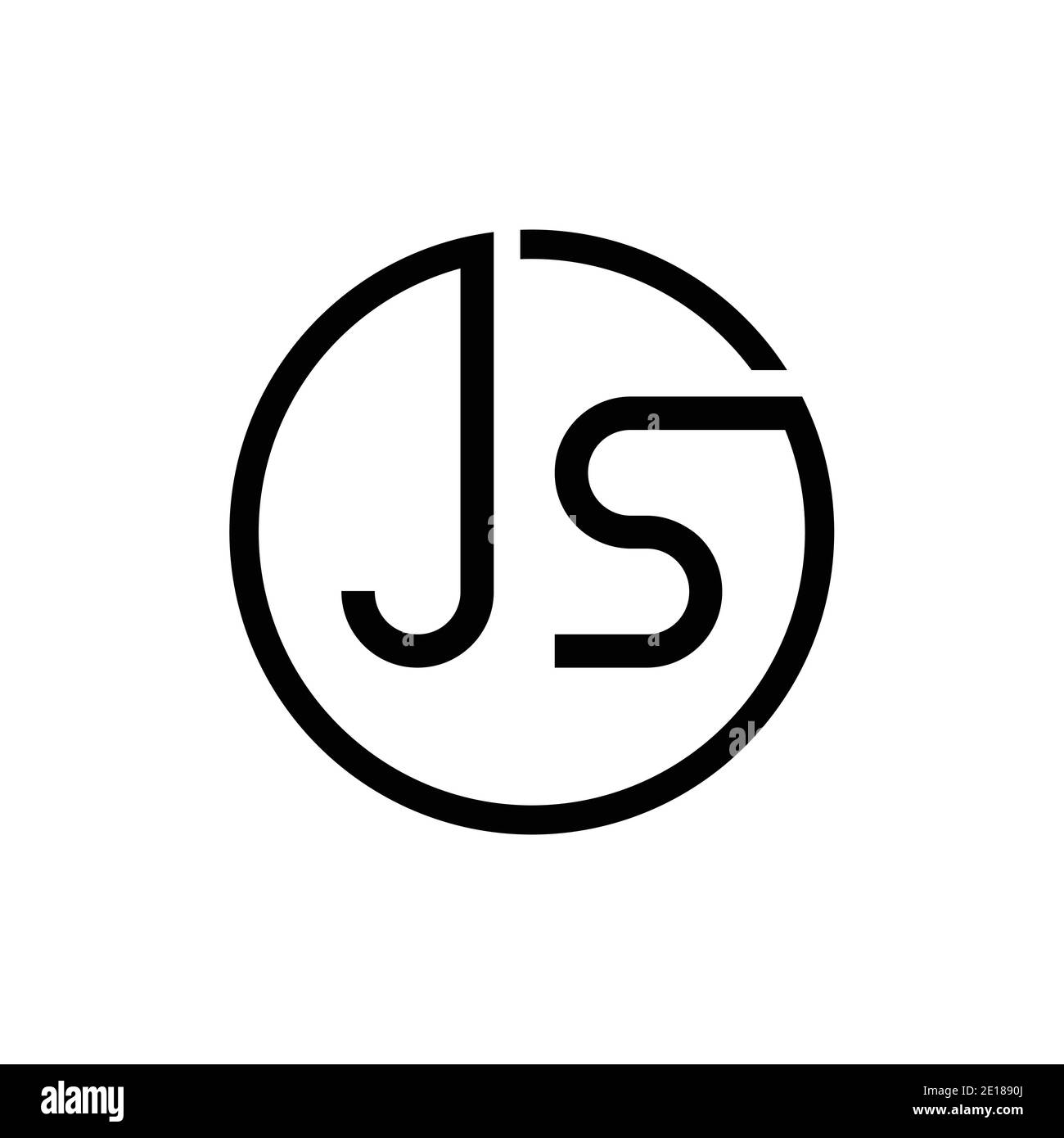 creative letter js logo design vector template initial circle letter js logo design 2E1890J