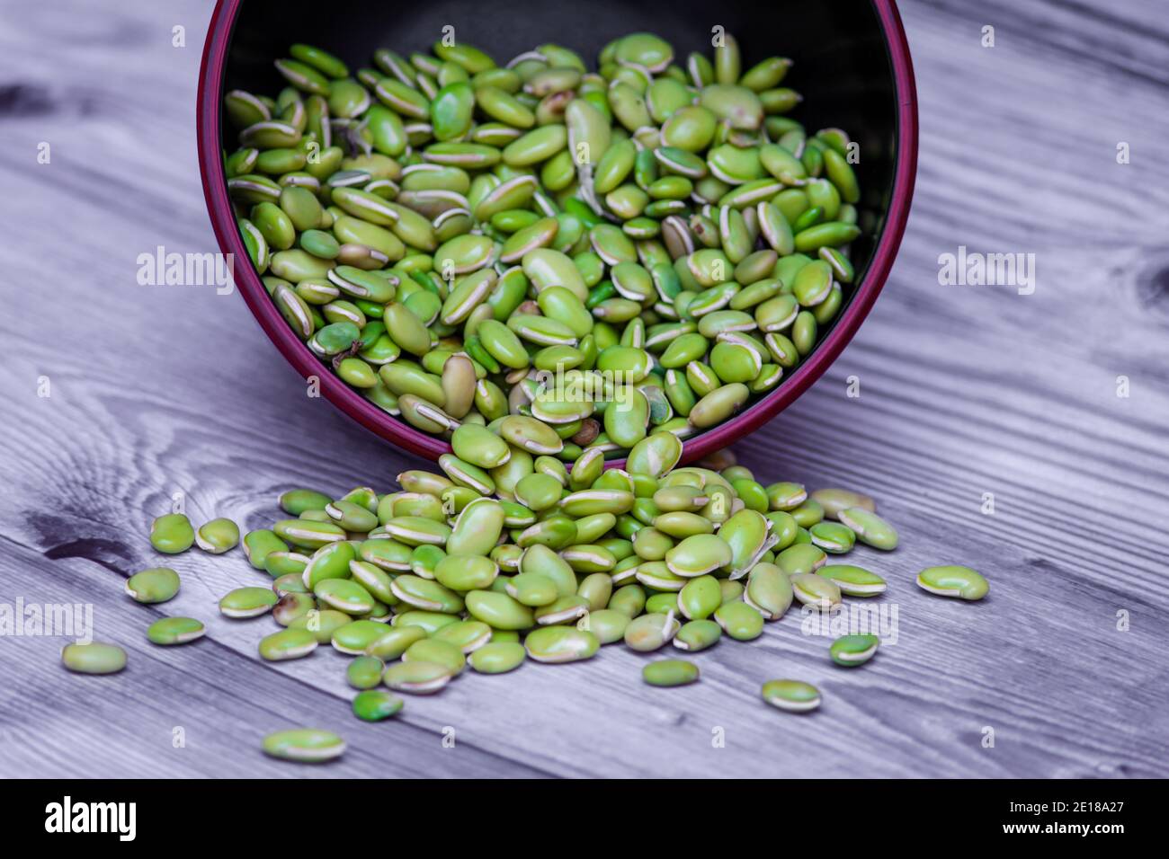 View of green lima beans (also known as mocha kottai in tamil language