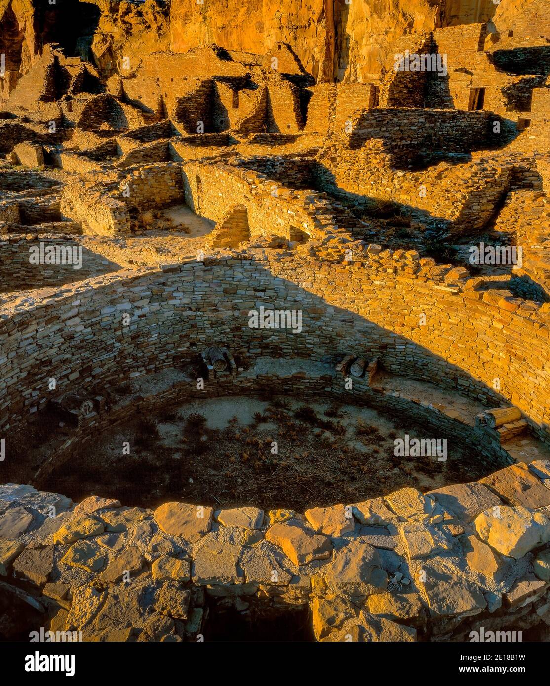 Kiva, Ruins, Pueblo Bonita, Chaco Culture National Historical Park, NM Stock Photo