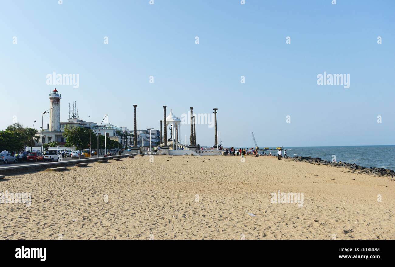 The Pondicherry beach Stock Photo Alamy