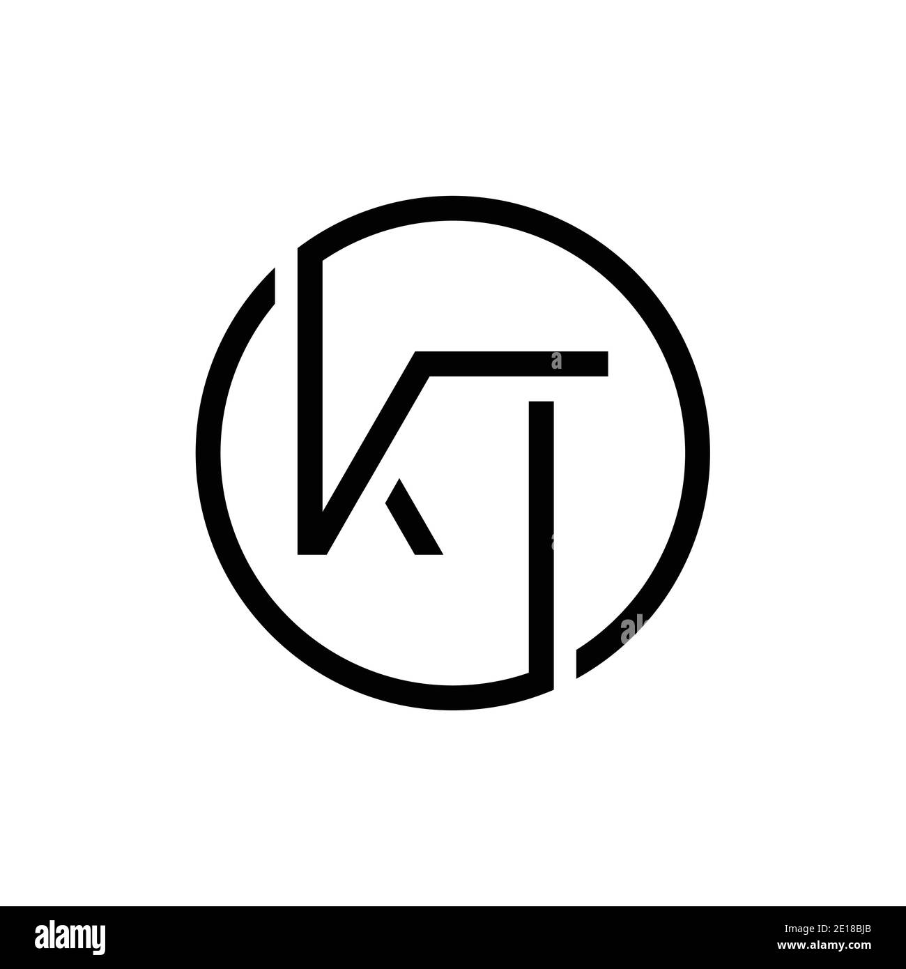 Linked Letter KT Logo Design vector Template. Creative Circle KT ...