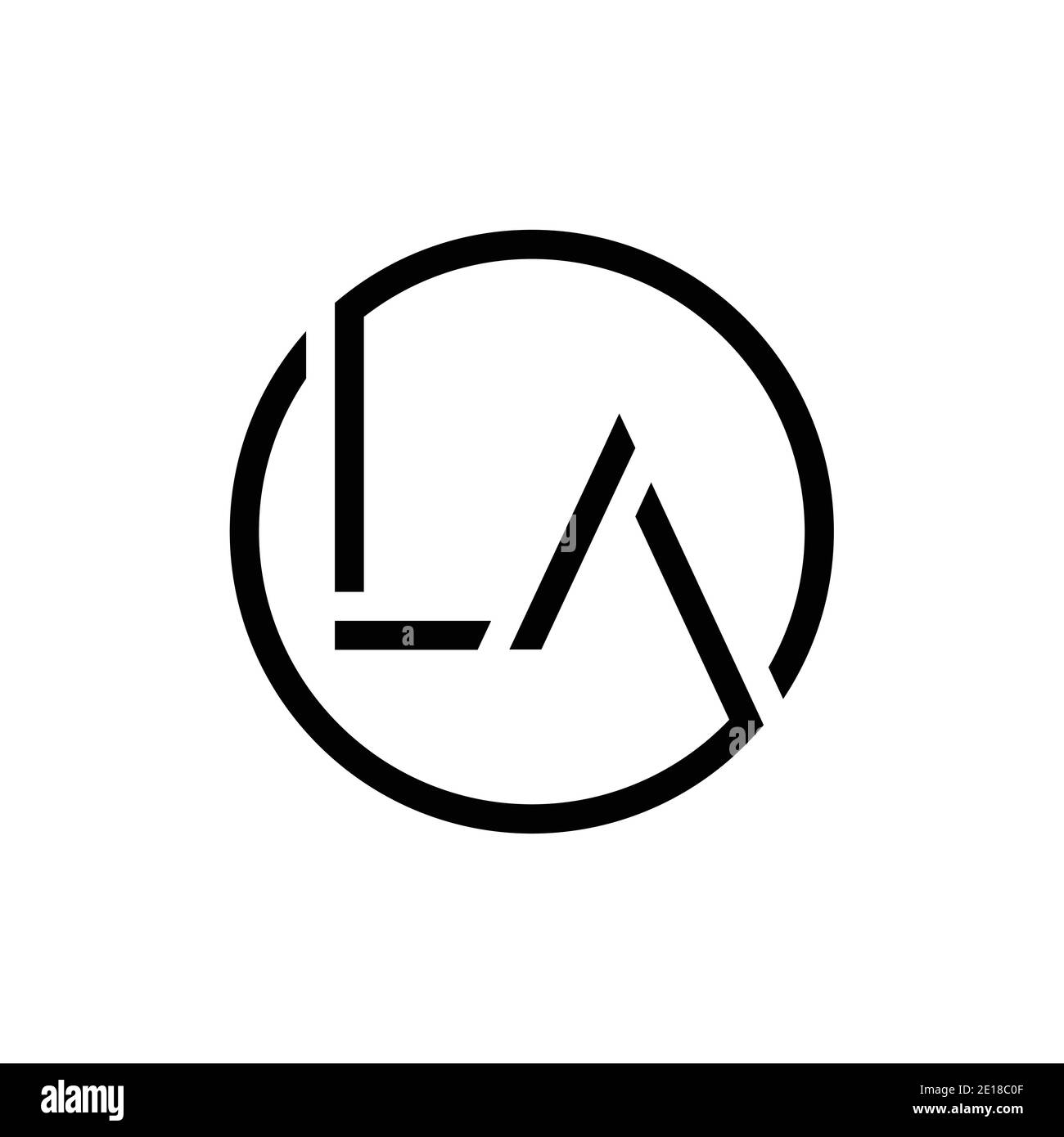 Initial Circle LA letter Logo Design vector Template. Abstract Letter LA logo Design Stock Vector
