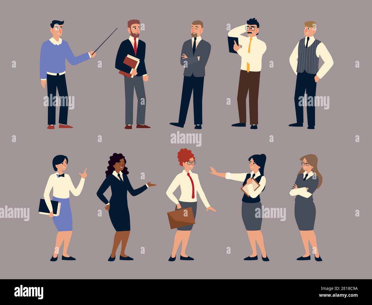 business team, group of people dressed in suit, business men and women ...