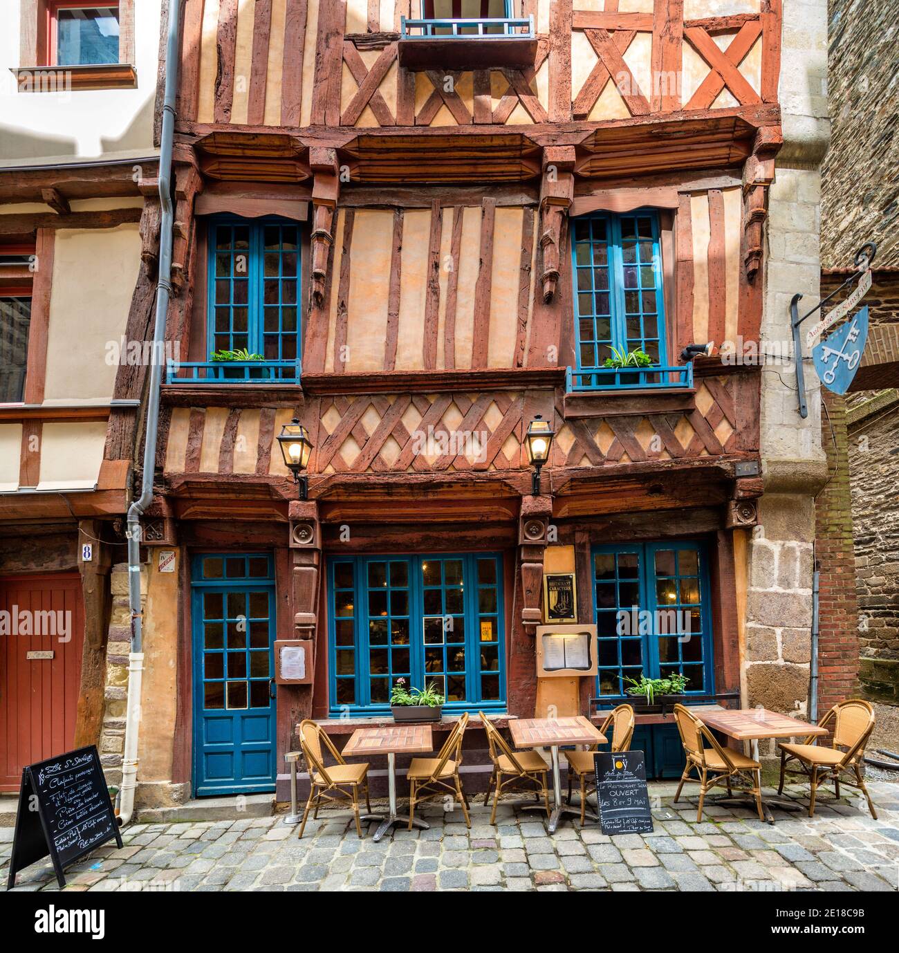 Rennes Brittany May 8th 2013 A quaint restaurant with wonky