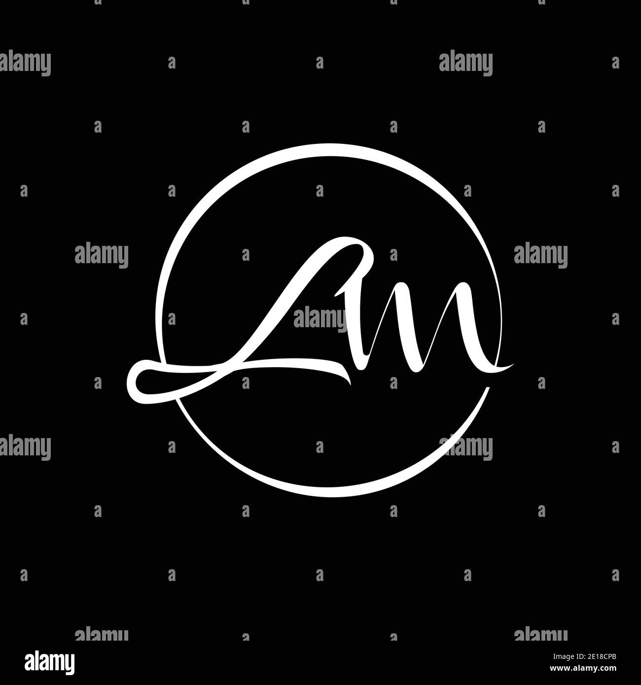 Initial LM letter Logo Design vector Template. Abstract Script Letter LM logo Design Stock Vector