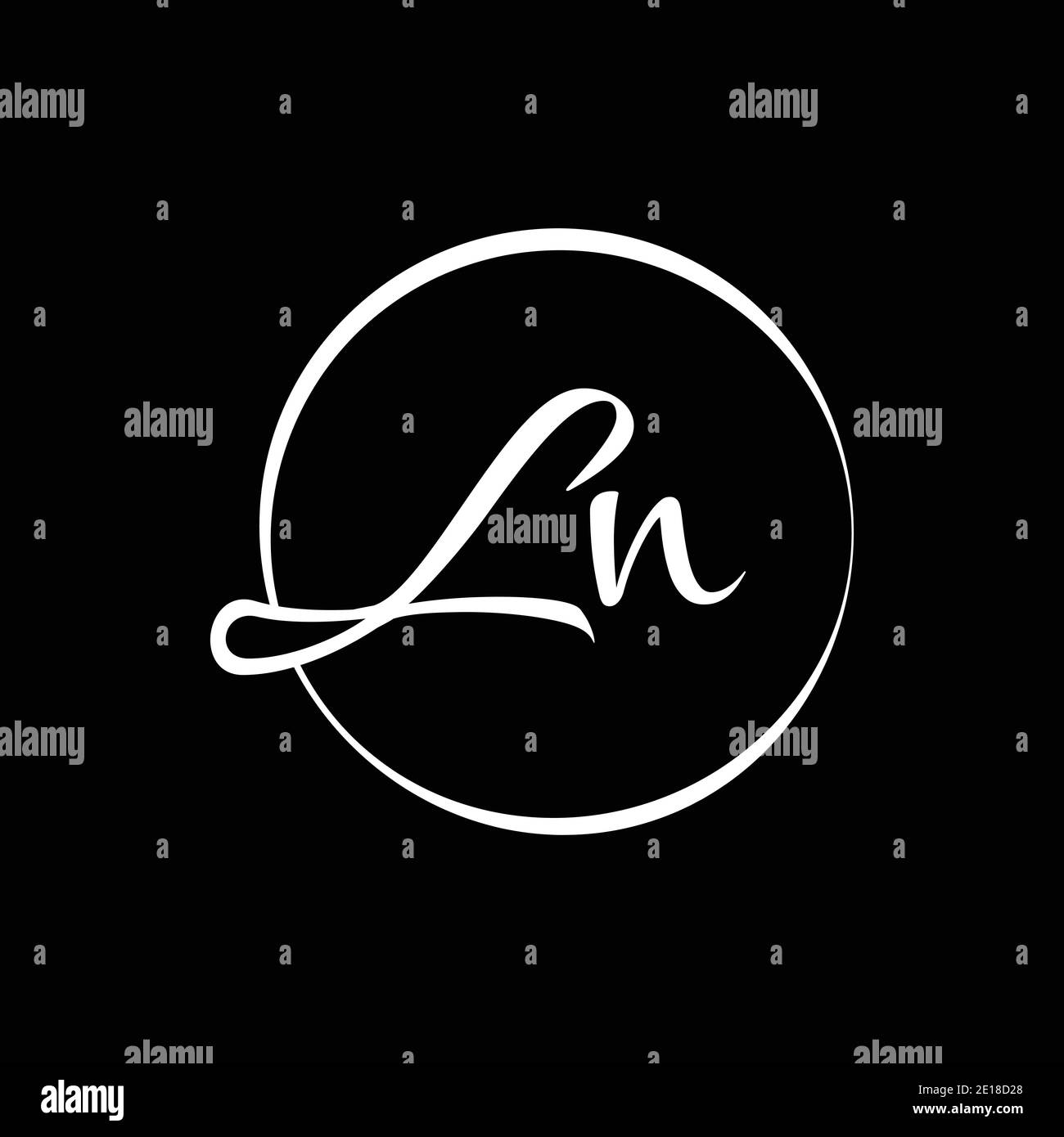 Initial LN letter Logo Design vector Template. Abstract Script Letter LN logo Design Stock Vector