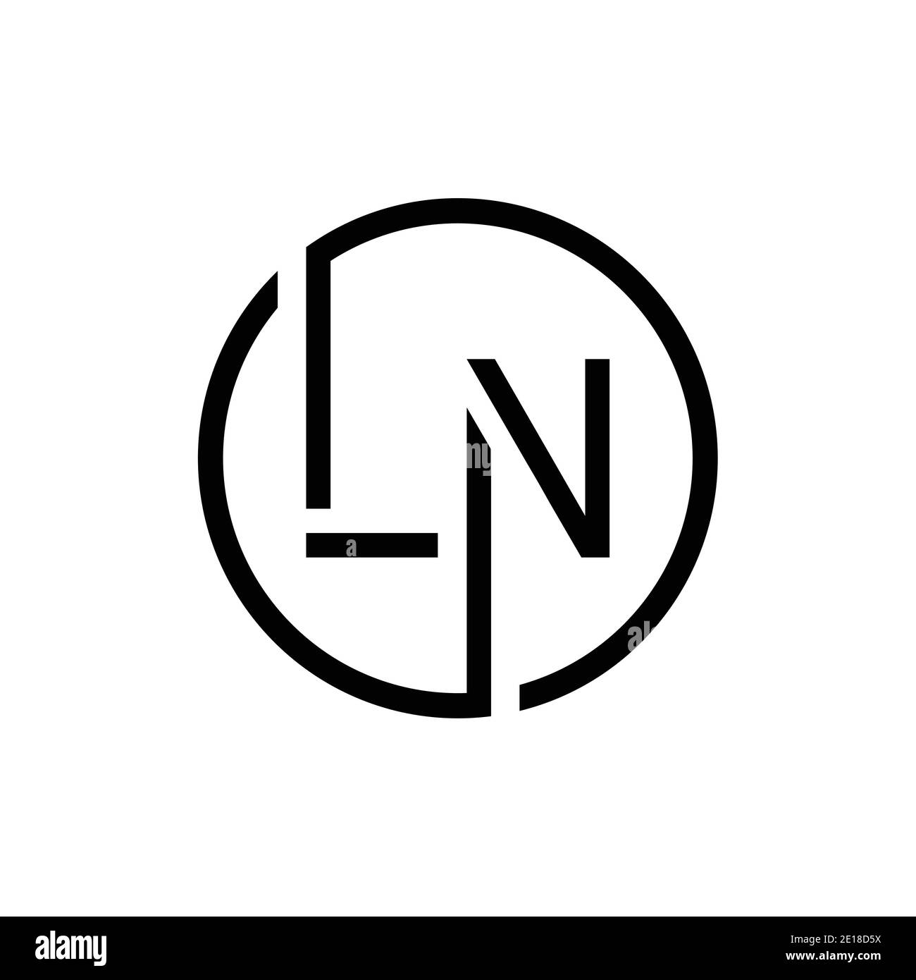 Initial Circle LN letter Logo Design vector Template. Abstract Letter LN logo Design Stock Vector