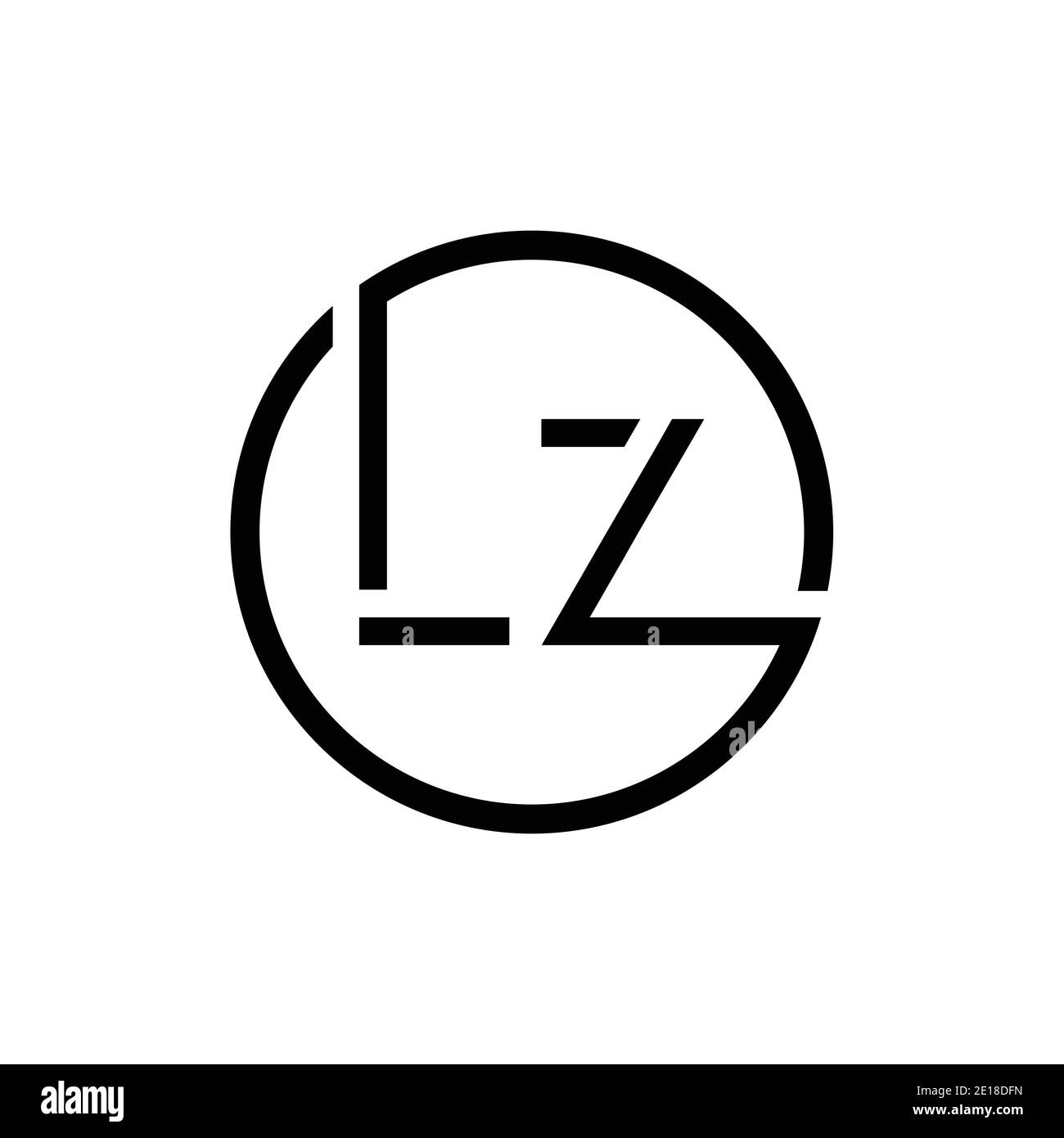 Initial Circle LZ letter Logo Design vector Template. Abstract Letter LZ logo Design Stock Vector