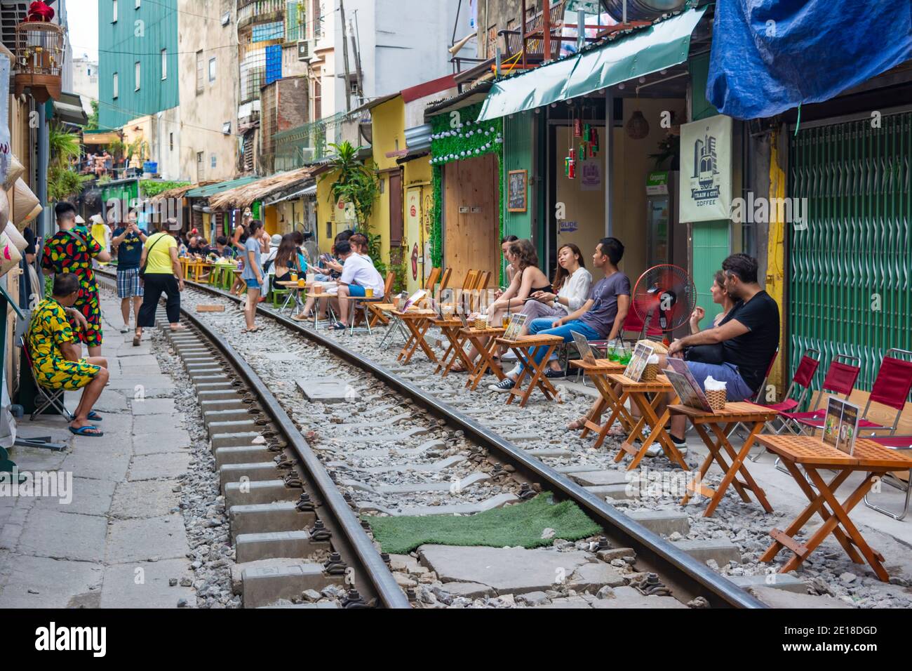 Hanoi, Vietnam 23rd June 2019 "Hanoi Street Train" is a place in