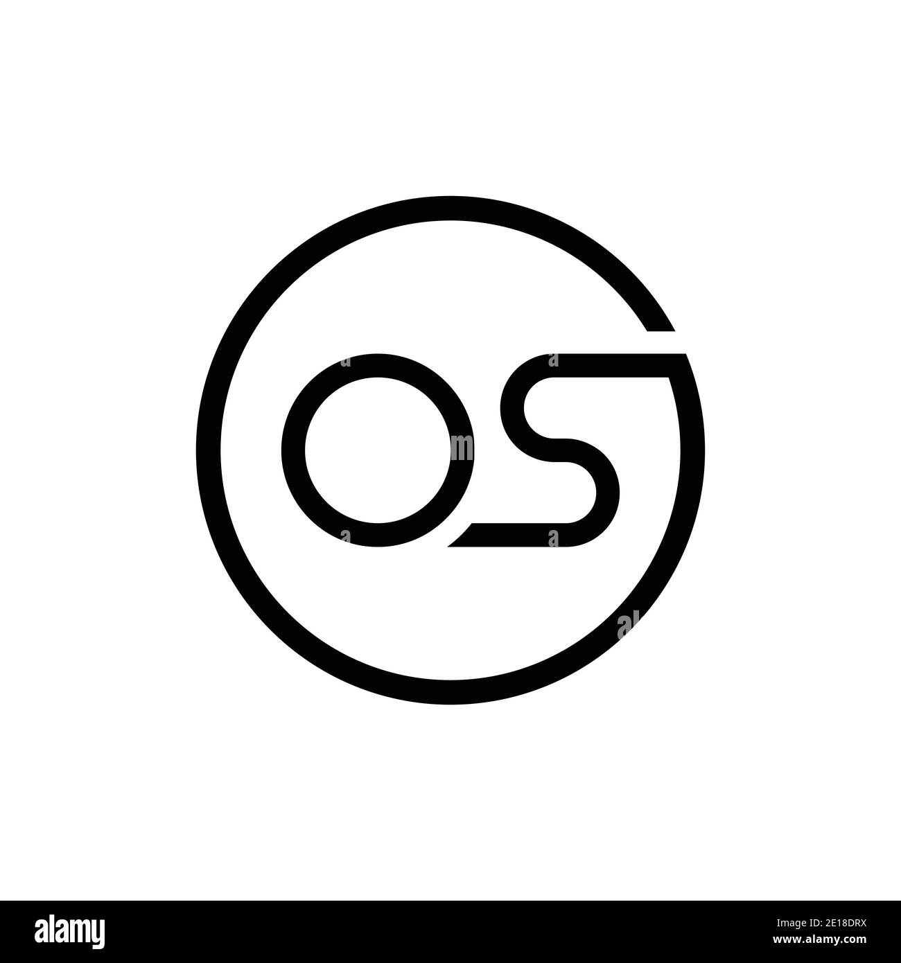 Initial Circle Letter OS Logo Design Vector Template. Abstract Minimal OS Letter Logo Design Stock Vector