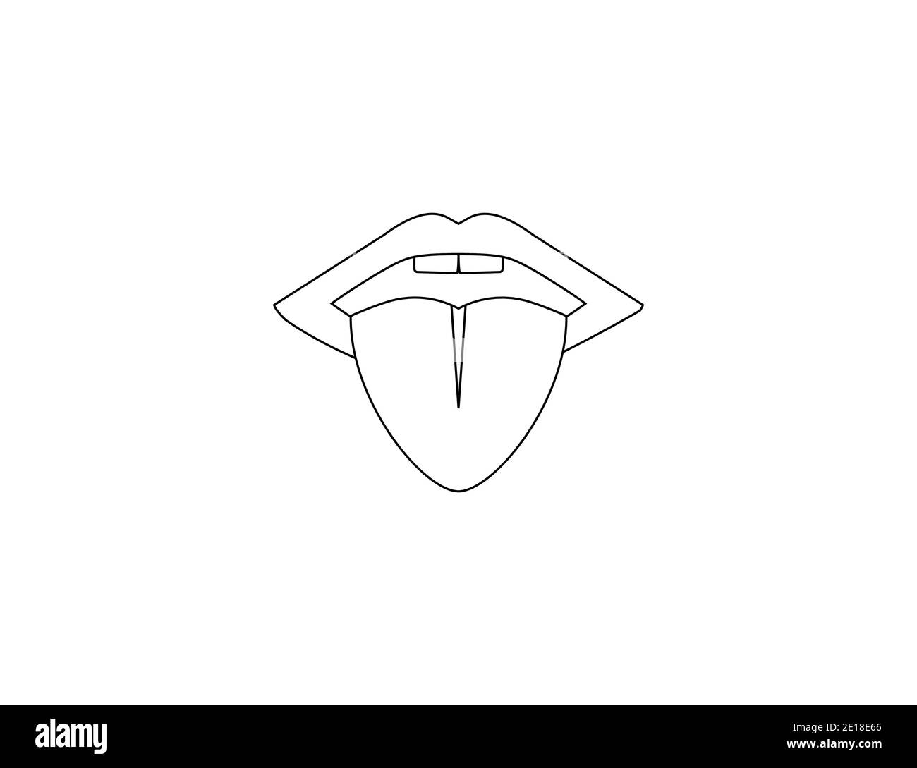 Human lips, senses, tongue icon. Vector illustration. Stock Vector