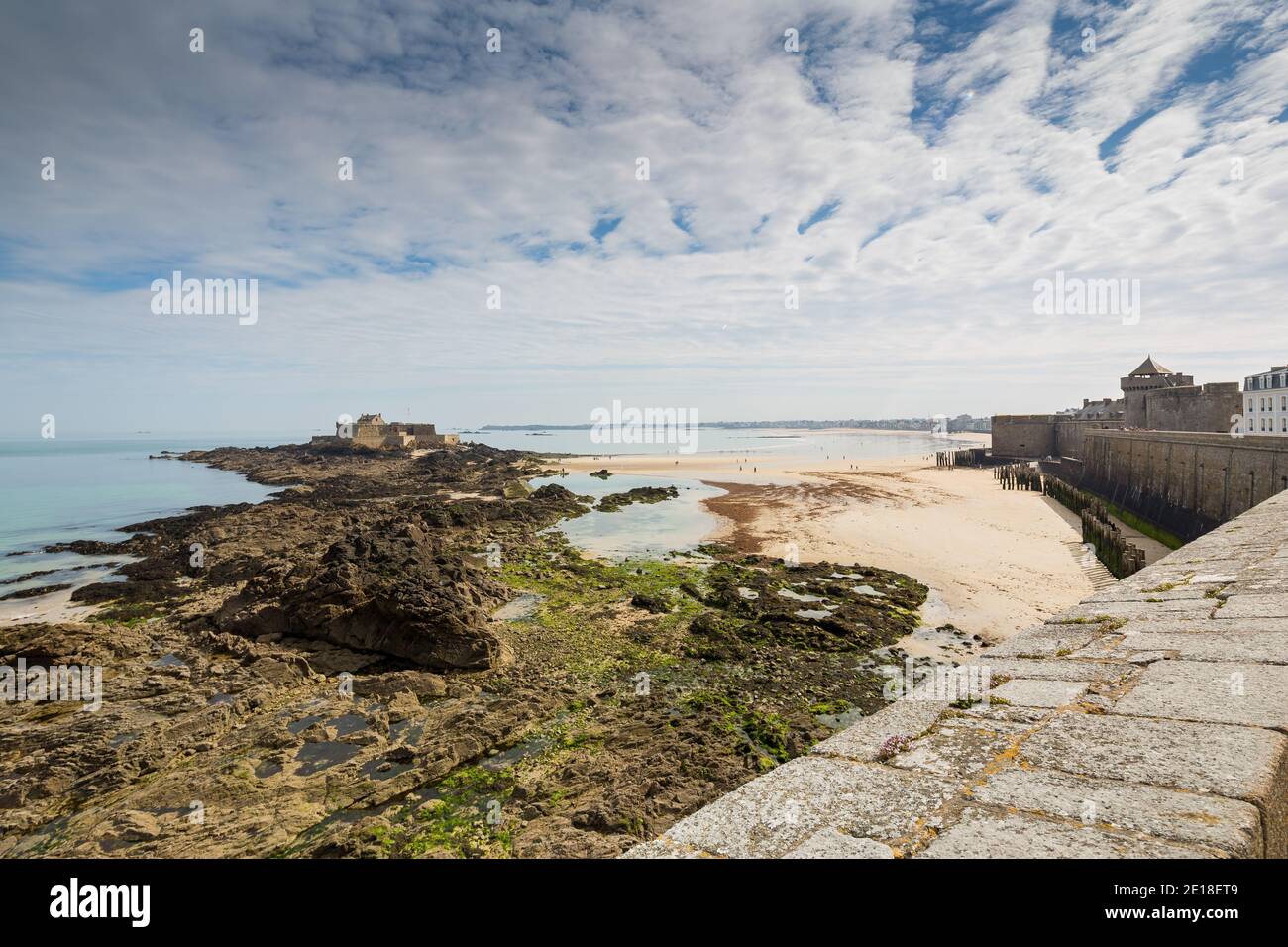 The 'Petit Be' island fort at St Malo, Brittany Stock Photo Alamy