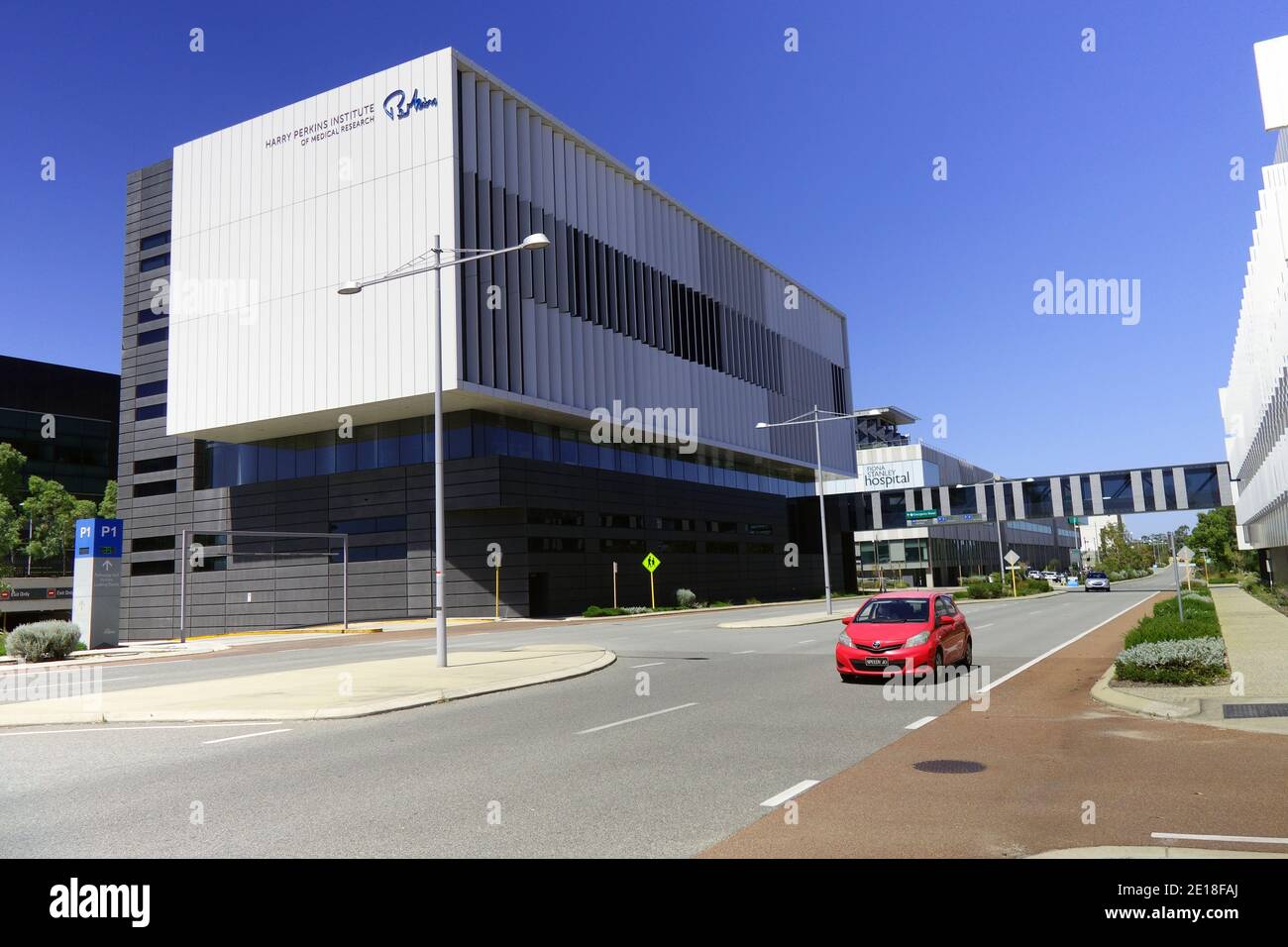 Harry Perkins Institute of Medical Research at the Fiona Stanley Hospital precinct in Murdoch, Perth, Western Australia. No PR Stock Photo