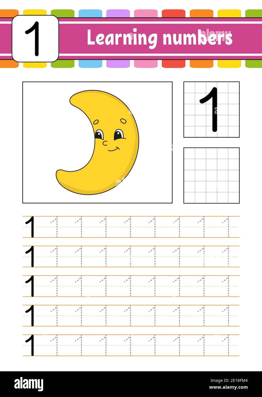 Trace and write. Handwriting practice. Learning numbers for kids ...