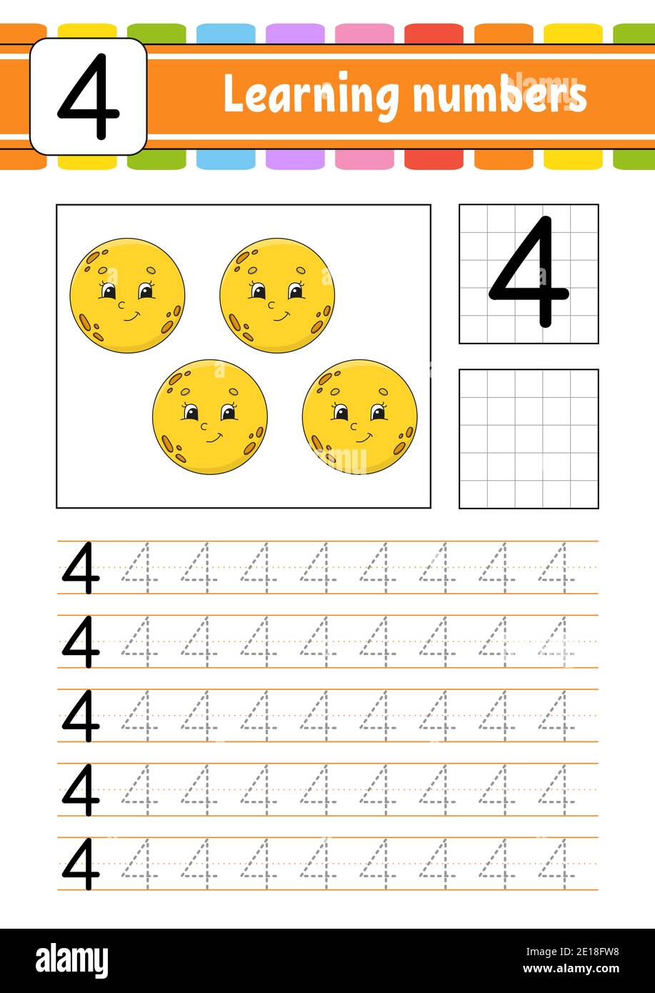 Trace and write. Handwriting practice. Learning numbers for kids ...