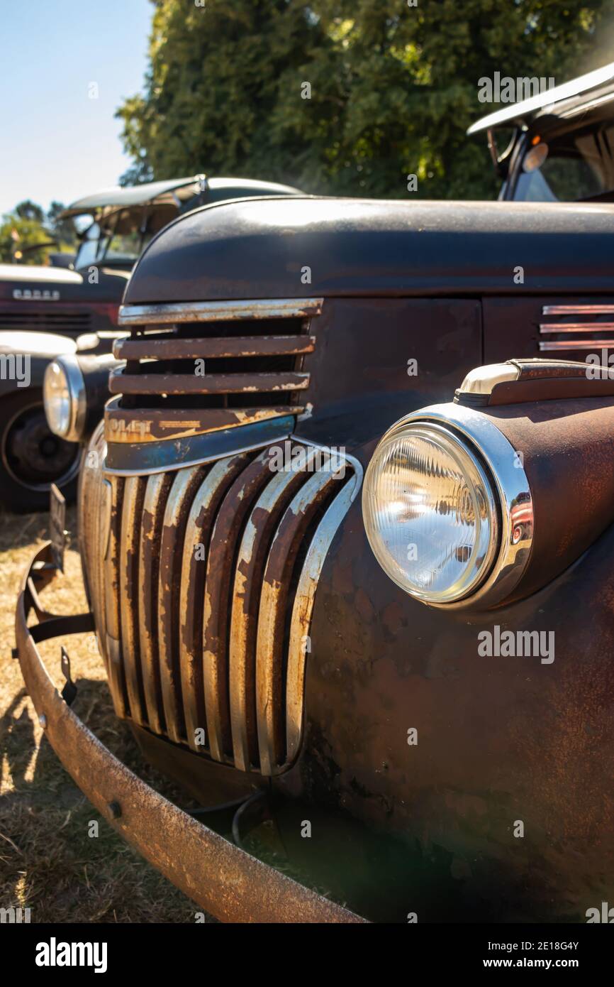 Streamlined Vintage American Car At Stars Stripes Classic American Car Show Tattoo Park Manchester Stock Photo Alamy