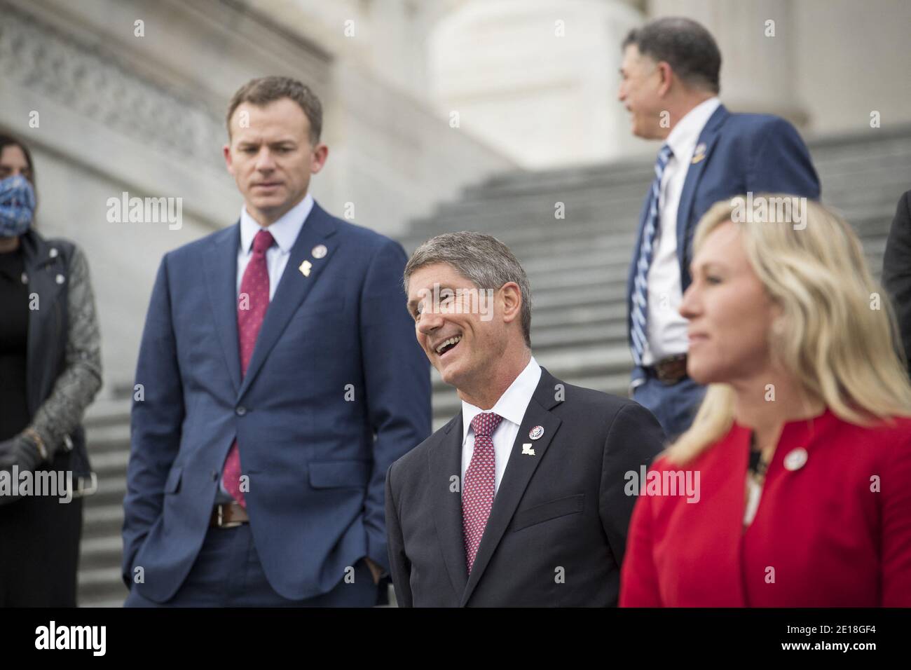 United States Representative Scott Franklin (Republican of Florida) joins other freshmen GOP members of Congress for a group photograph on the East Front Steps of the U.S. Capitol in Washington, DC, Monday January 4, 2021. Photo by Rod Lamkey/CNP/ABACAPRESS.COM Stock Photo
