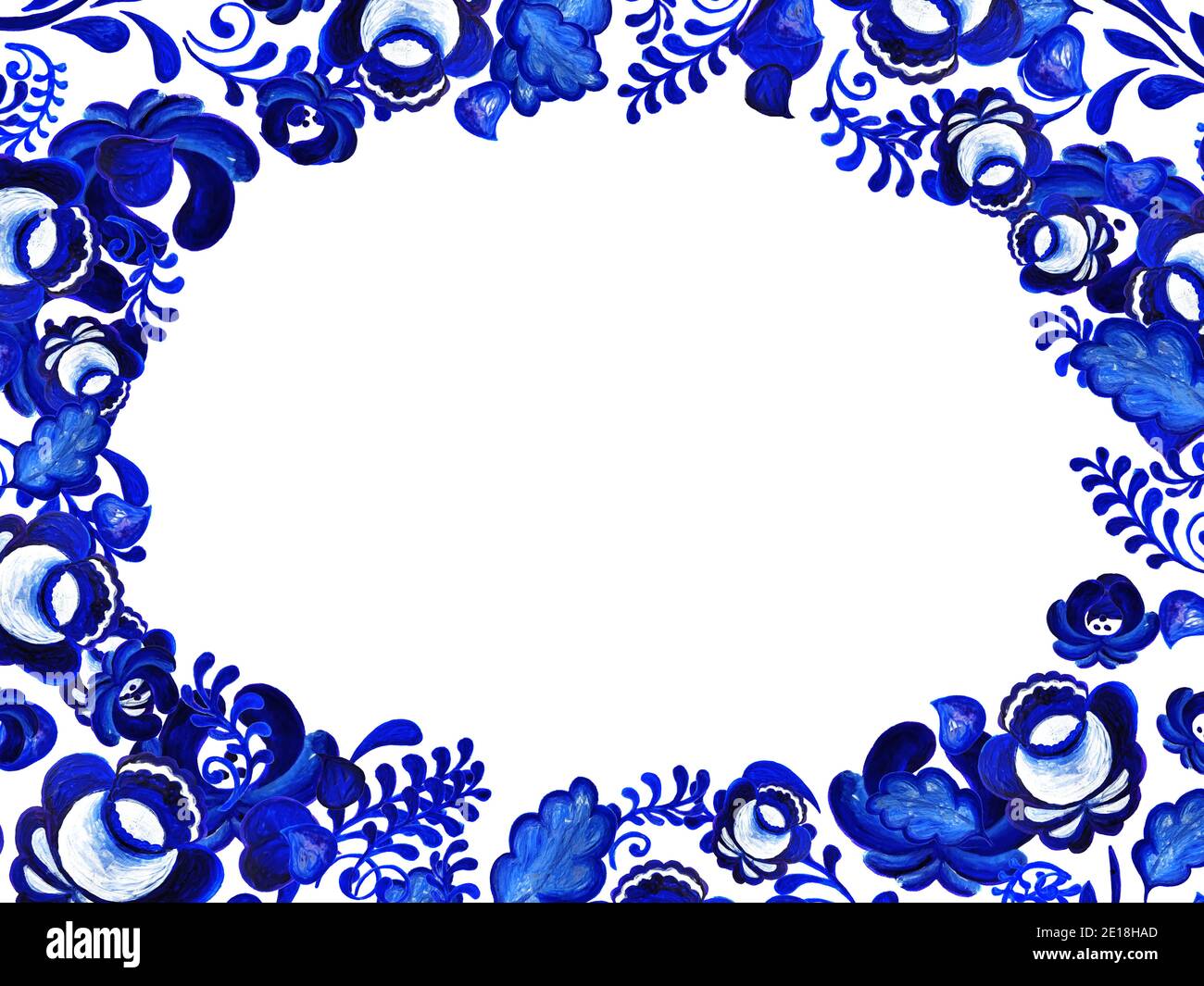 Russia Style Frame Ornate floral frame in traditional Russian style Gzhel Stock Photo - Alamy