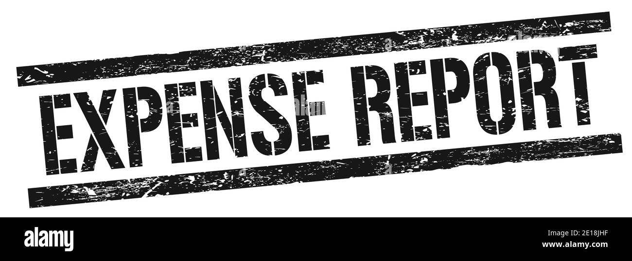 EXPENSE REPORT text on black grungy rectangle stamp sign Stock Photo