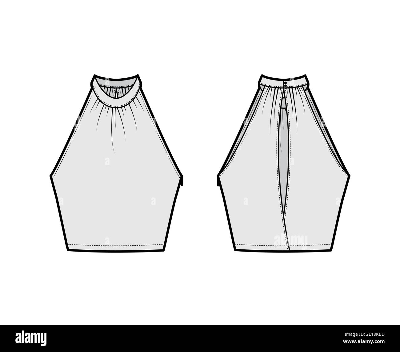 Geometric Halter Neck Cropped Tank main image 0