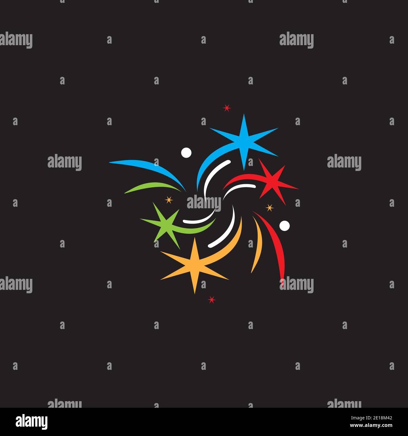 Firework logo vector template illustration Stock Vector