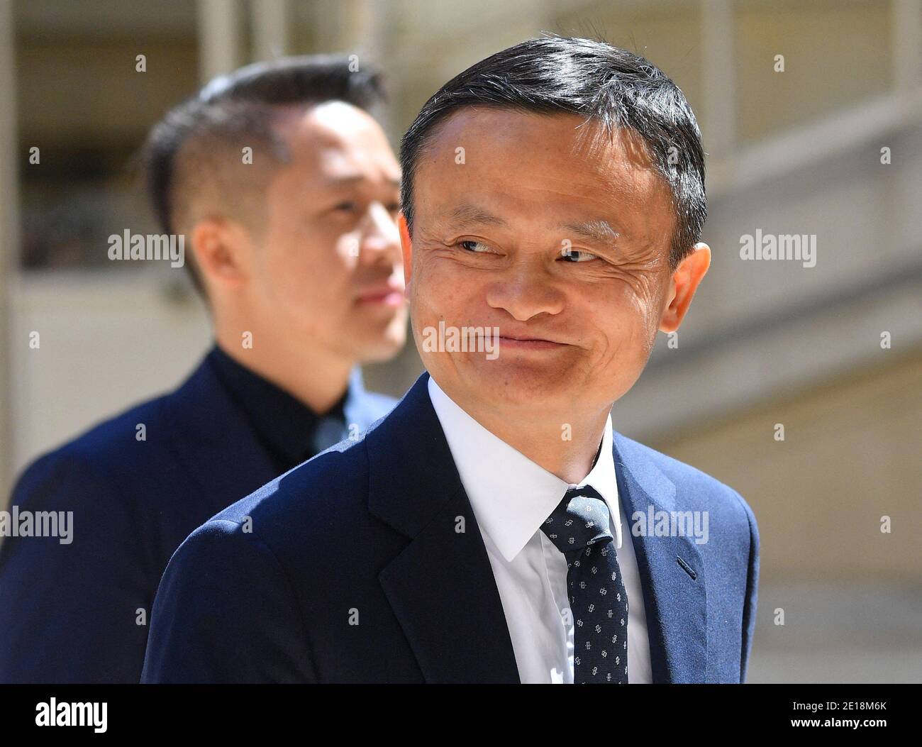 Jack Ma, co-founder and executive chair of the Alibaba Group arrive ahead  of a 