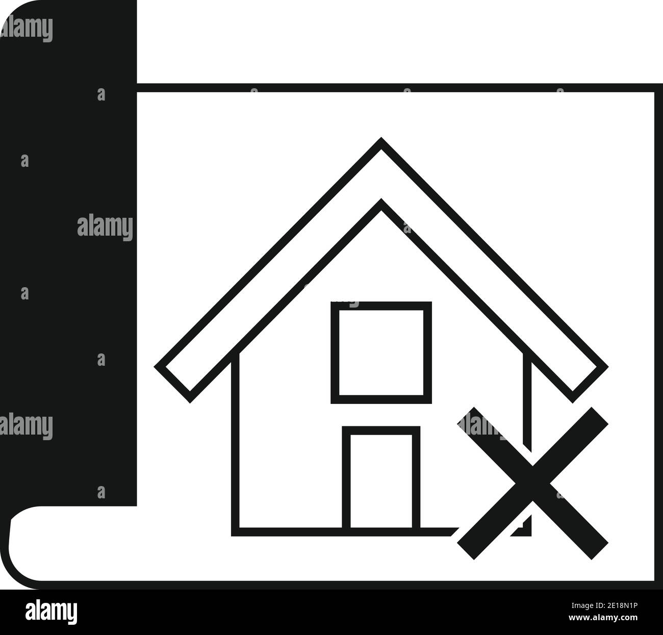 House demolition plan icon, simple style Stock Vector