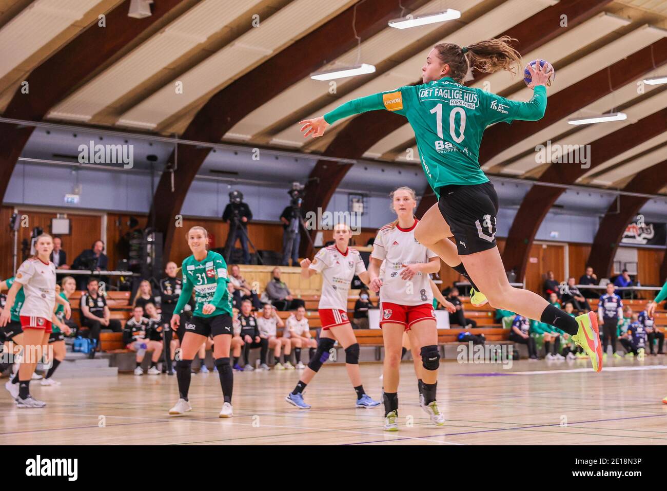 Copenhagen, Denmark. 04th Jan, 2021. Kristina Jorgensen (10) of Viborg HK  seen in the Danish Women's Bambusa Kvindeligaen match between Ajax  Copenhagen and Viborg HK at Bavnehoj Arena in Copenhagen. (Photo Credit: